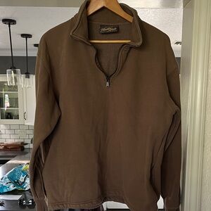 The Maison Article Men's Brown Quarter-Zip Sweatshirt